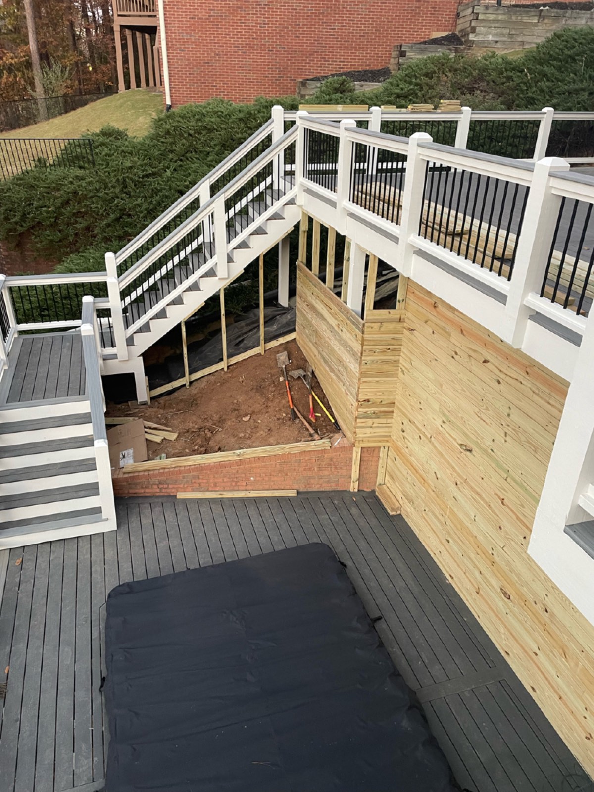 The multi-level layout takes shape &mdash; upper deck, lower deck, and connecting stairs